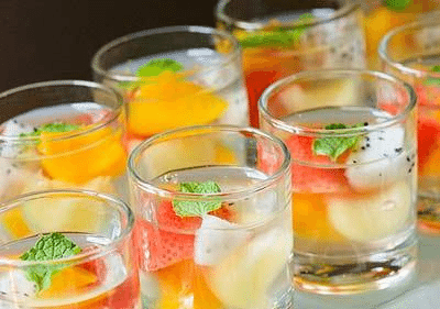 Thức uống thực dưỡng:Thạch hoa quả bạc hà.