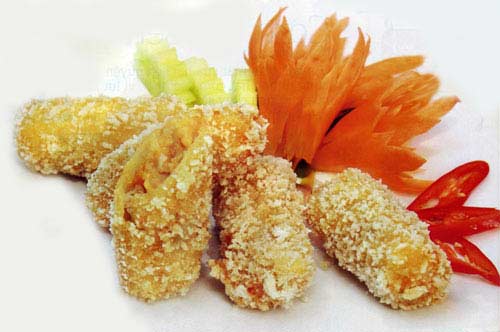 Món chay:chả giò trái cây.