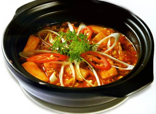 Món chay:nấm đùi gà kho tộ.