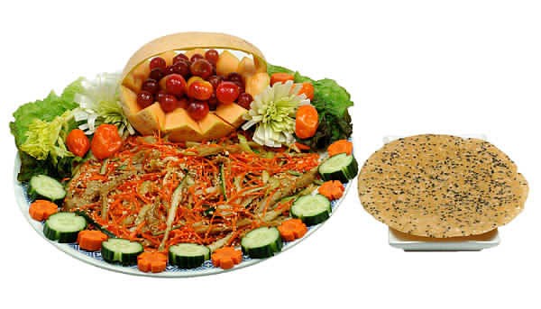 Món chay : Gỏi ba món .