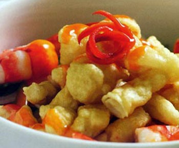 Món chay : Nấm rơm chiên giòn .