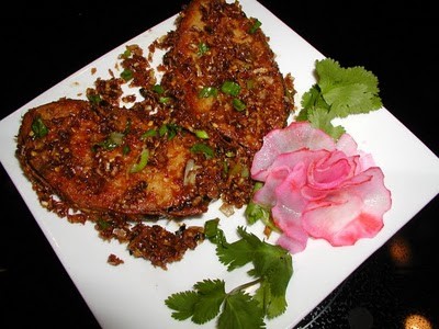 Món chay: Cá Thu chiên sả ớt .