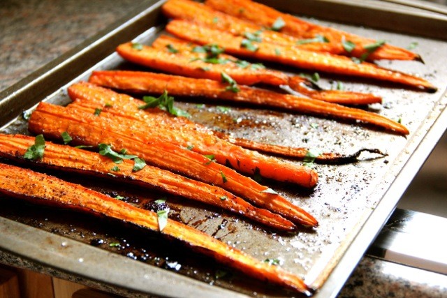 Món chay : Cà rốt nướng giấm balsamic