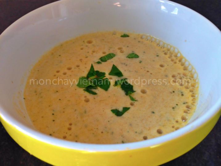 món chay : Soup khoai lang yến mạch bột sắn