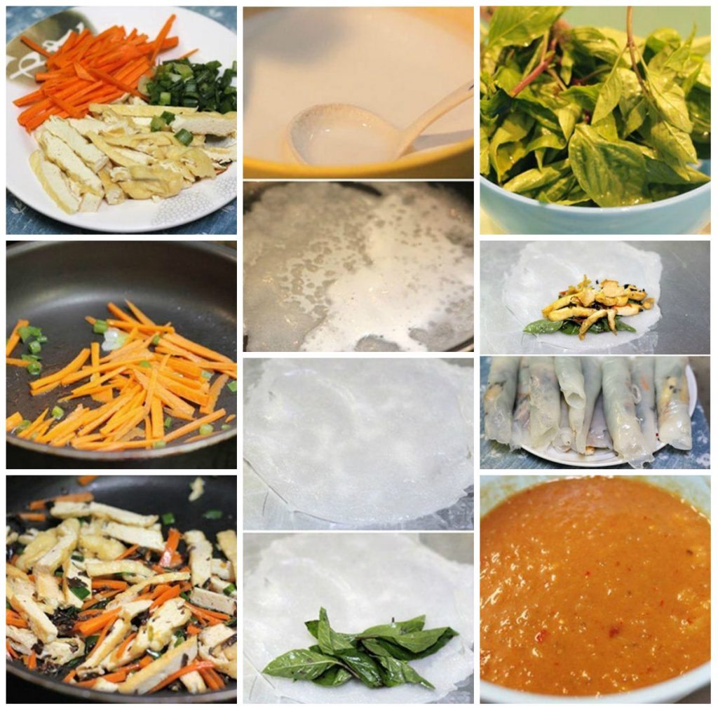 cac buoc thuc hien mon chay banh uot cuon chay