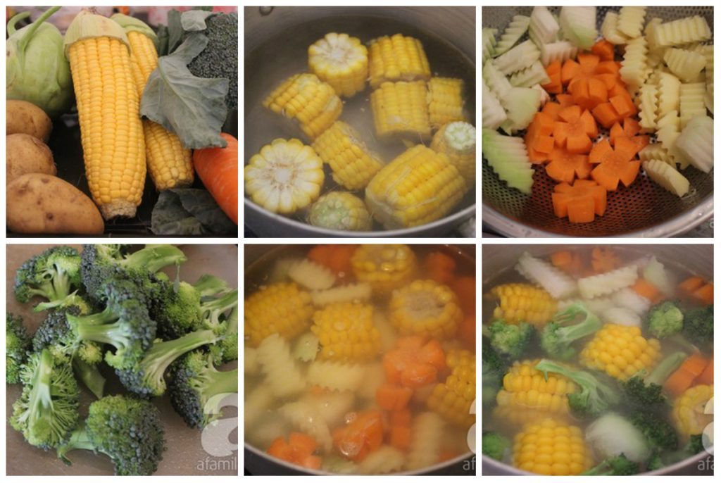 cac buoc thuc hien mon chay canh rau cu