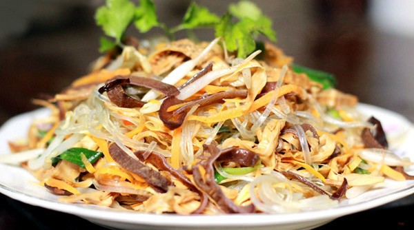 Món chay miến xào chay ngũ sắc cho ngày rằm