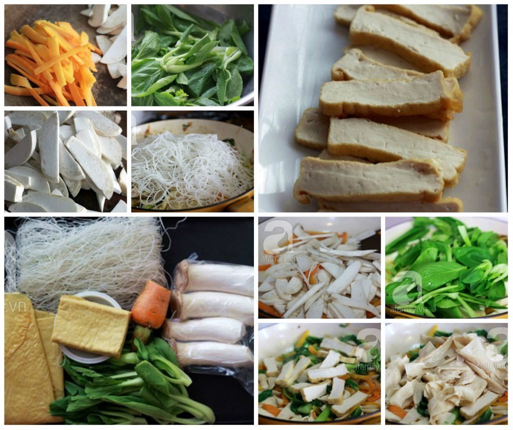 cac buoc thuc hien mon chay bun xao chay