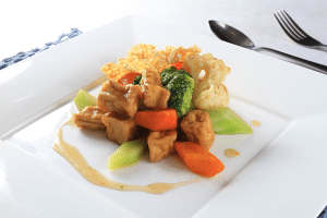 mon chay rau cu xao thap cam