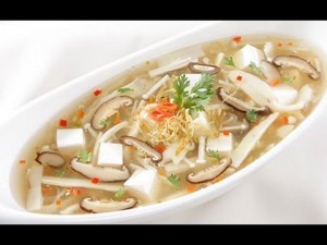 mon chay soup dau phu chua cay