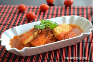 an chay voi mon dau khuon sot ca